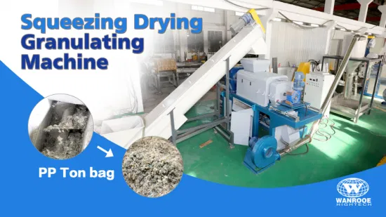 Máquina de peletización de exprimidor de secado de tornillo de reciclaje de película de PP/PE de residuos de plástico